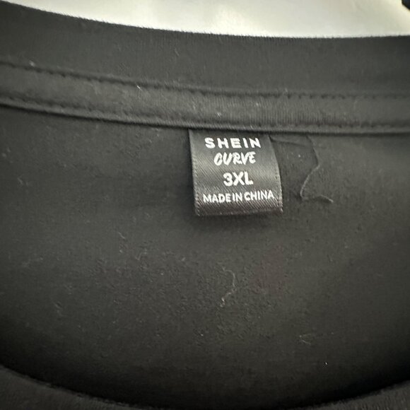 Shein Curve 3XL Black T-Shirt With "Positive Mind Positive Vibes Positive Life" - Picture 4 of 5